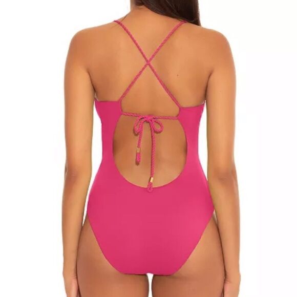 BECCA Farah Reversible Ribbed One-Piece Swimsuit! - Picture 3 of 9